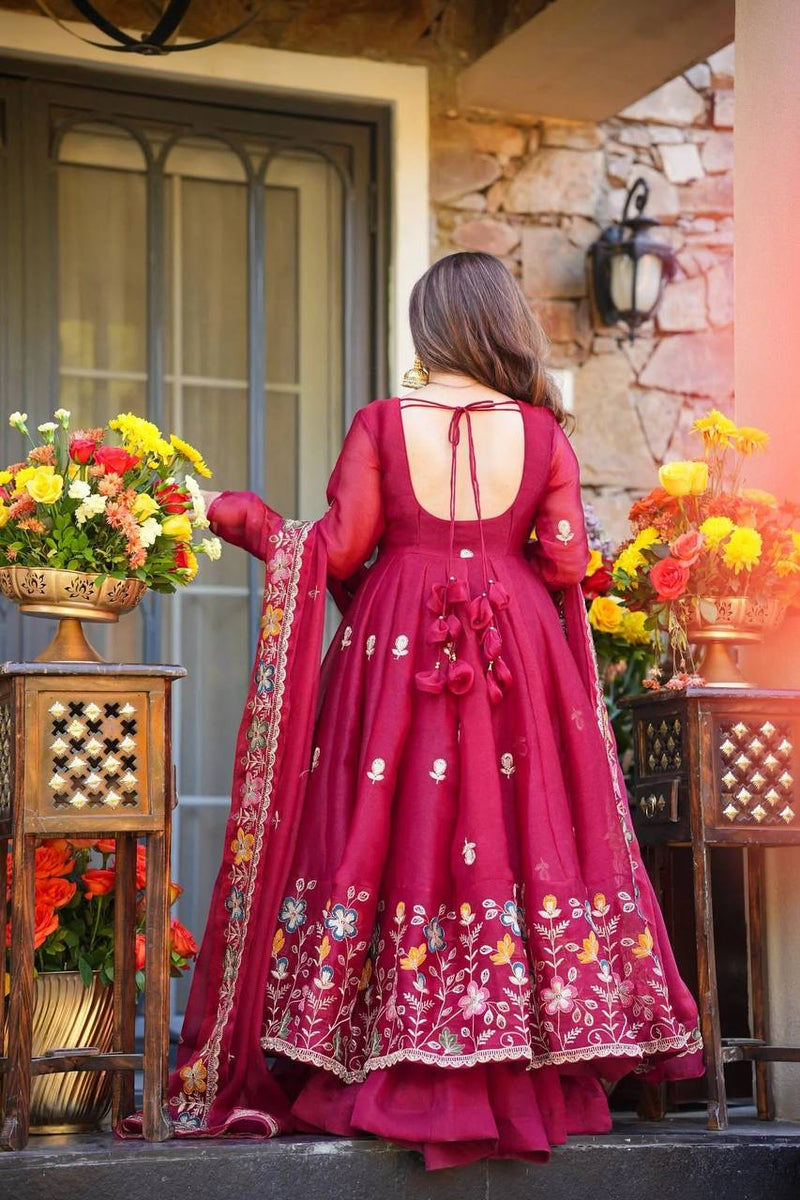 KEILLOW FLORAL ANARKALI SUIT SET OF 3