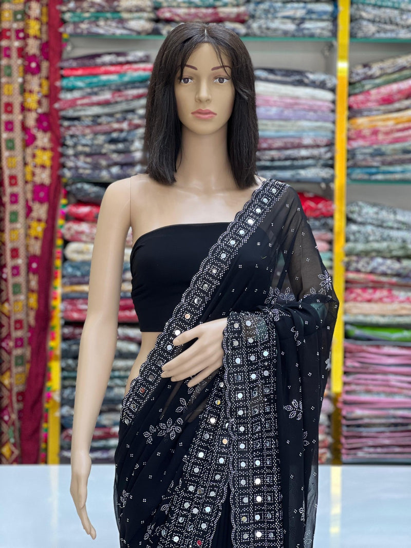 BLACK COLOR WEDDING SPECIAL SAREE