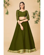AAMIRA LEHENGA CHOLI IN MEHNDI GREEN COLOR WITH DUPATTA