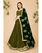 AAMIRA LEHENGA CHOLI IN MEHNDI GREEN COLOR WITH DUPATTA