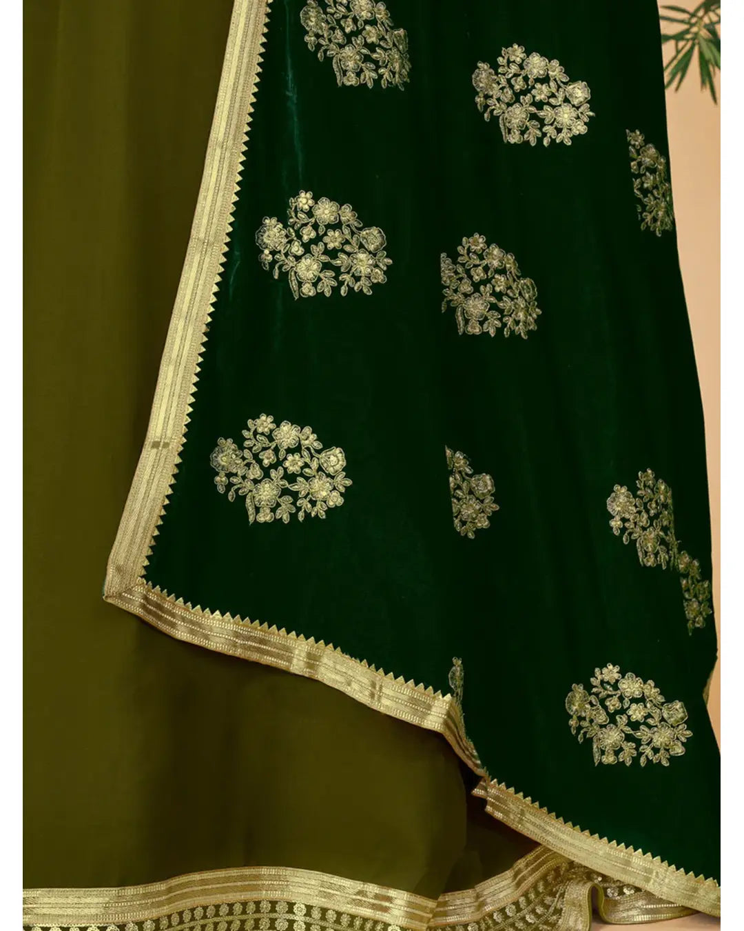 AAMIRA LEHENGA CHOLI IN MEHNDI GREEN COLOR WITH DUPATTA