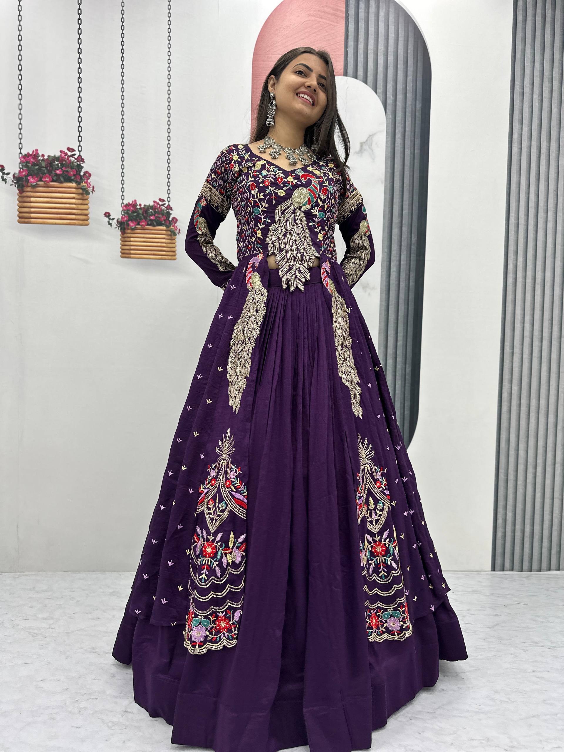 FESTIVAL SPECIAL EMBROIDERED SHRUG STYLE LEHENGA CHOLI