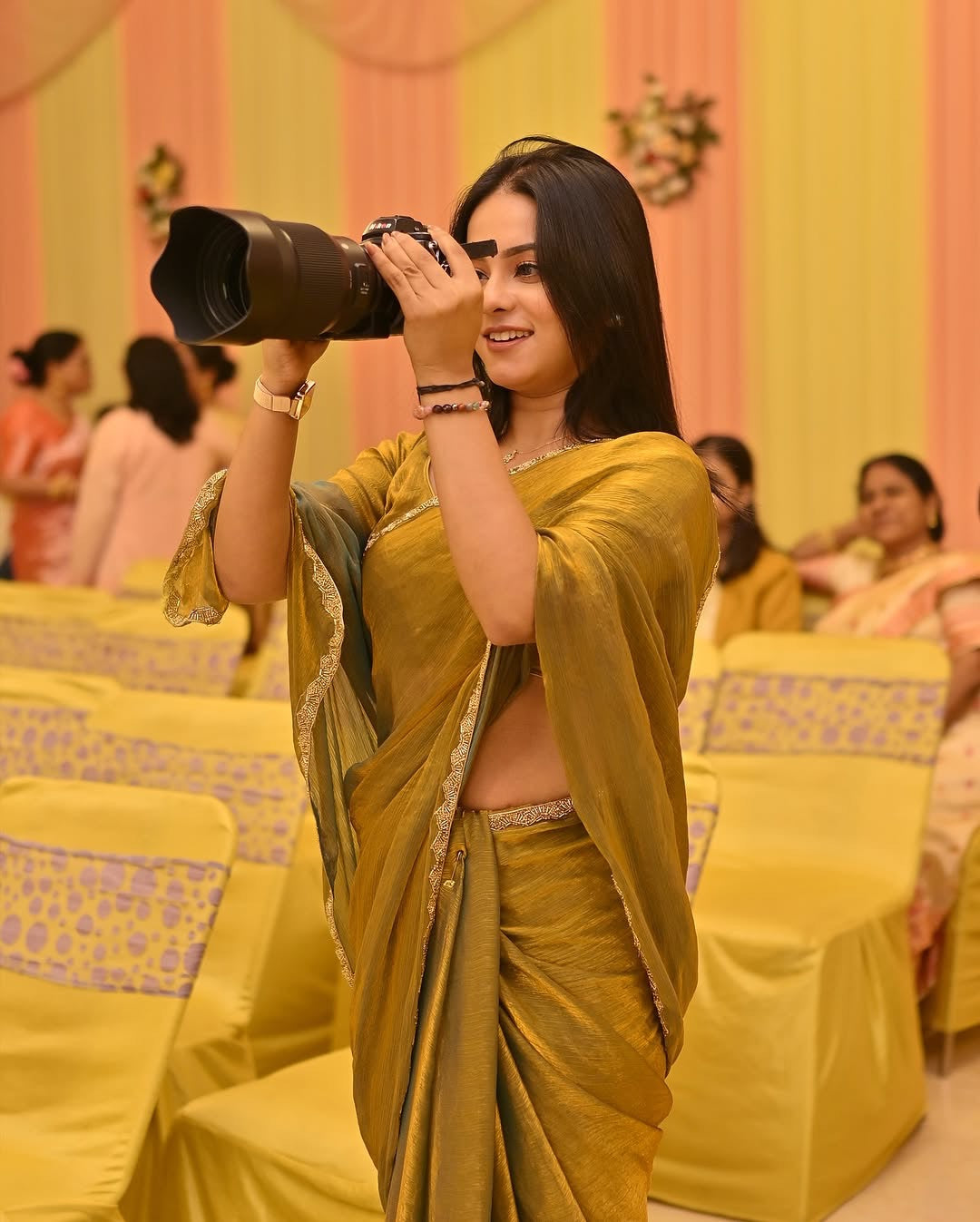 LUXURIOUS SOFT FENDI CHIFFON TWO TONE SAREE