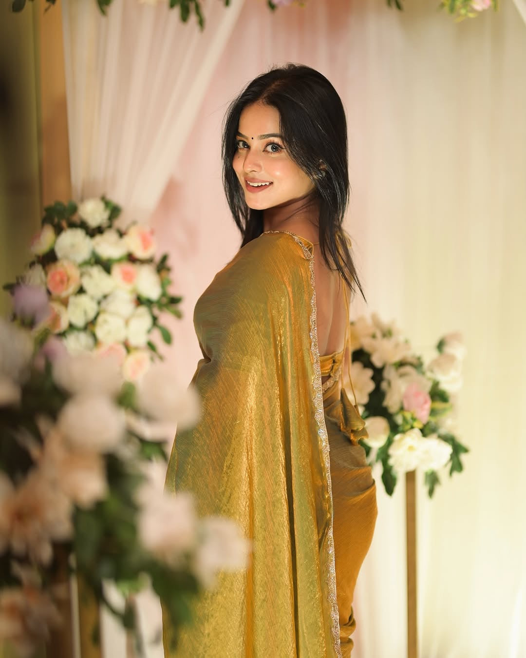 LUXURIOUS SOFT FENDI CHIFFON TWO TONE SAREE