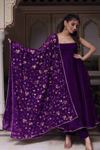 GORGEOUS PURPLE HEAVY FAUX GEORGETTE WITH FULLY FLAIR ANARKALI SUIT