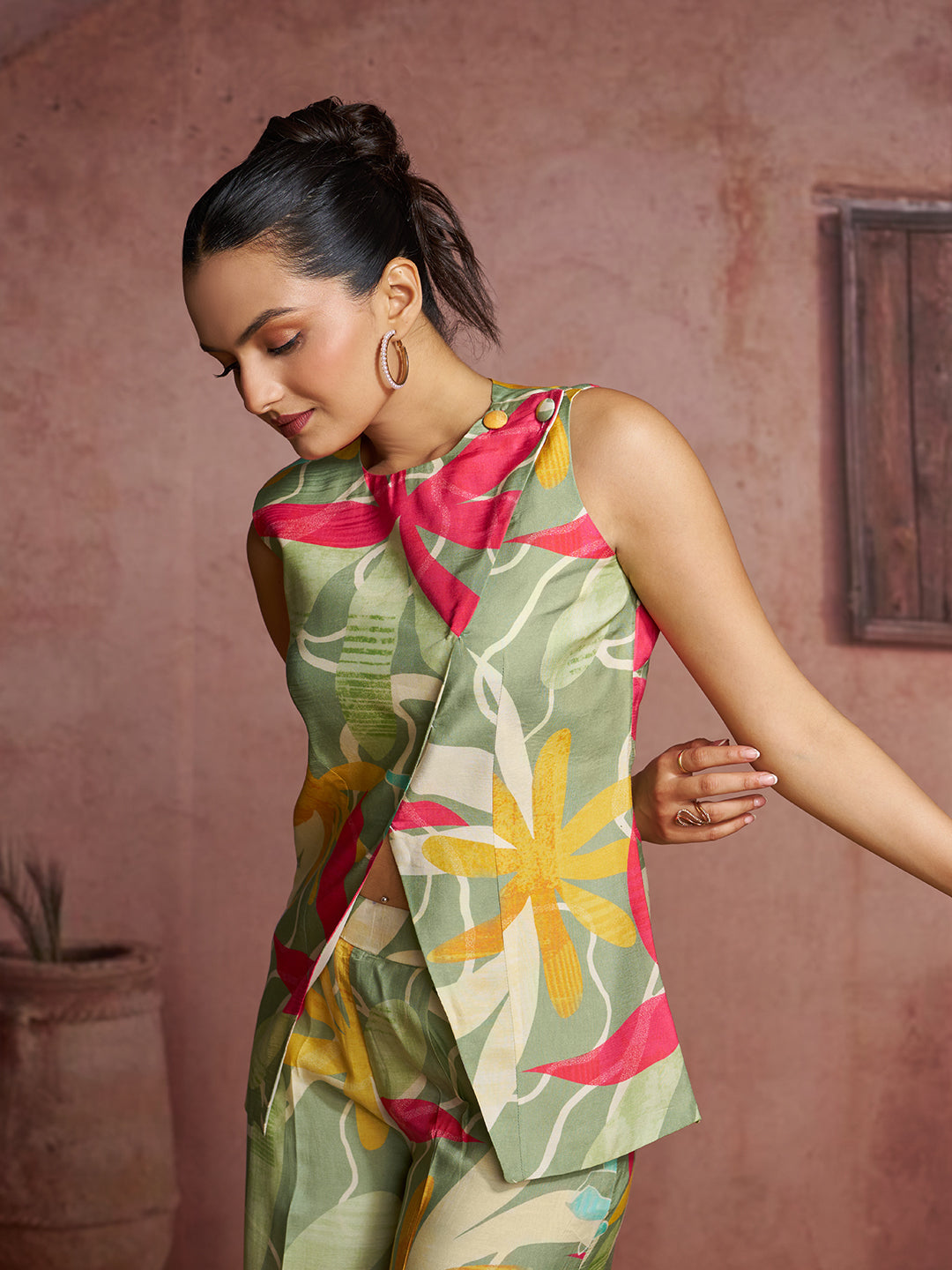 Premium Pure Muslin Silk Floral Co-Ord Set for Women