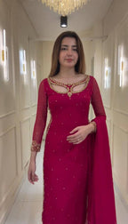 TRENDING FESTIVE SPECIAL EMBROIDERED KURTI, PANT & DUPATTA