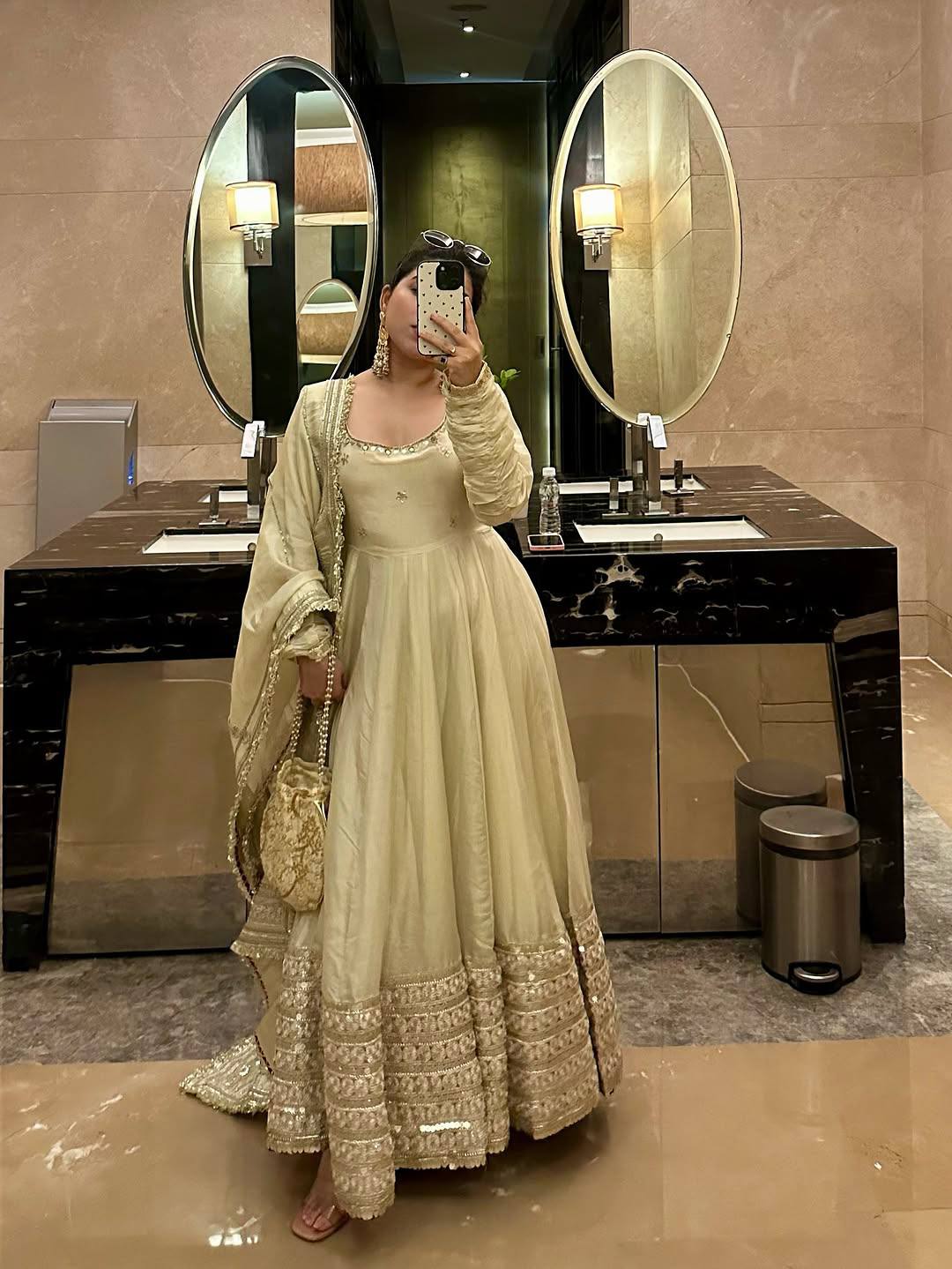 MOST TRENDING CHINON SILK BASE EMBROIDERED ANARKALI GOWN