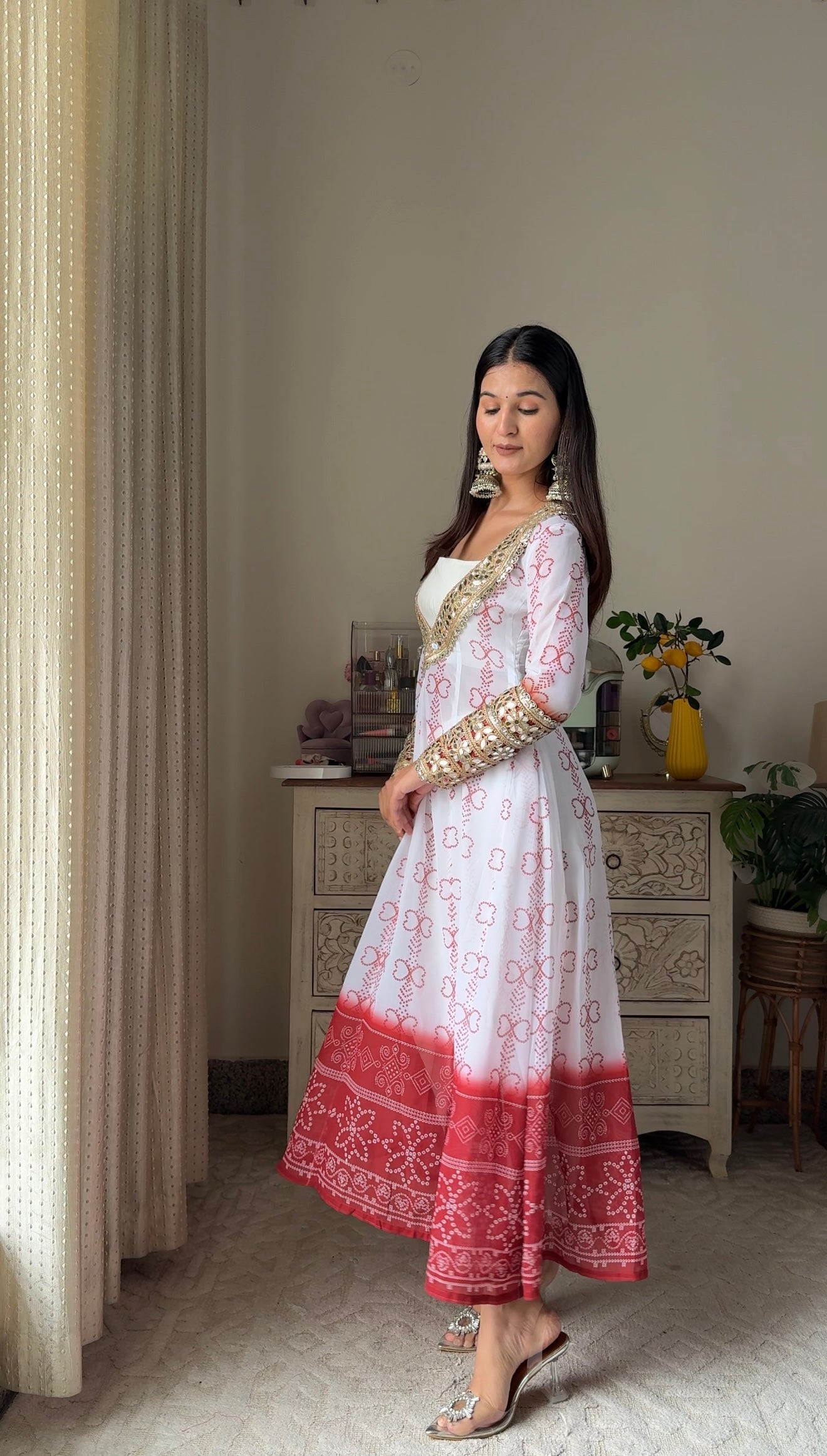 LAAL GULAB MIRROR WORK KURTA PANT SET