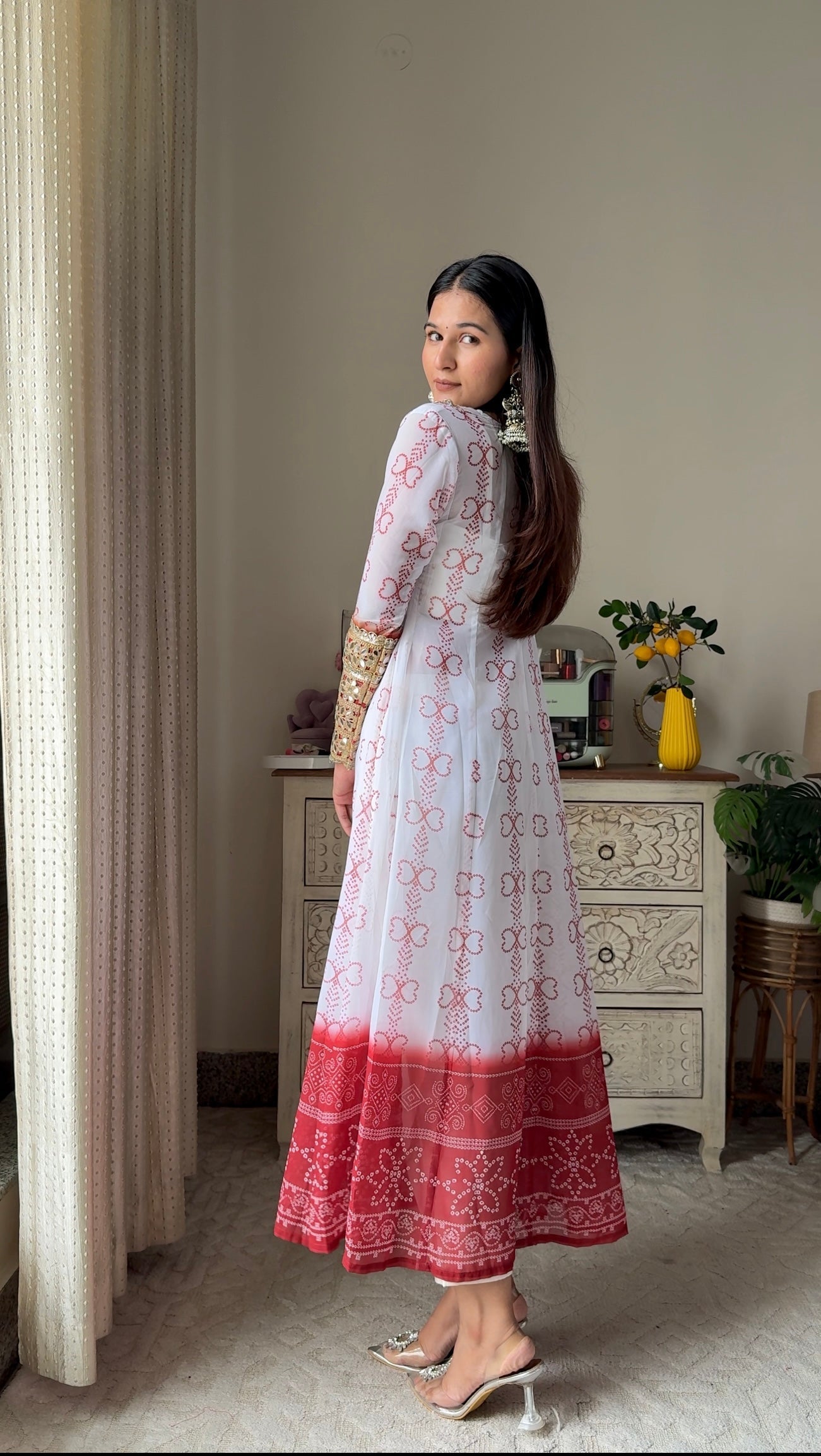 LAAL GULAB MIRROR WORK KURTA PANT SET
