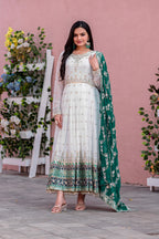 PARTY WEAR LOOK HEAVY FAUX GEOGETTE BASE GOWN WITH PANT & DUPATTA