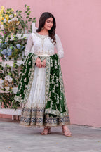 PARTY WEAR LOOK HEAVY FAUX GEOGETTE BASE GOWN WITH PANT & DUPATTA