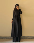 BLACK COLOR GEORGETTE THREE PIECE PLAZZO SUIT