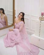 DESIGNER LOOK PINK COLOR KOTA CHEX SAREE