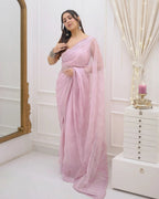 DESIGNER LOOK PINK COLOR KOTA CHEX SAREE