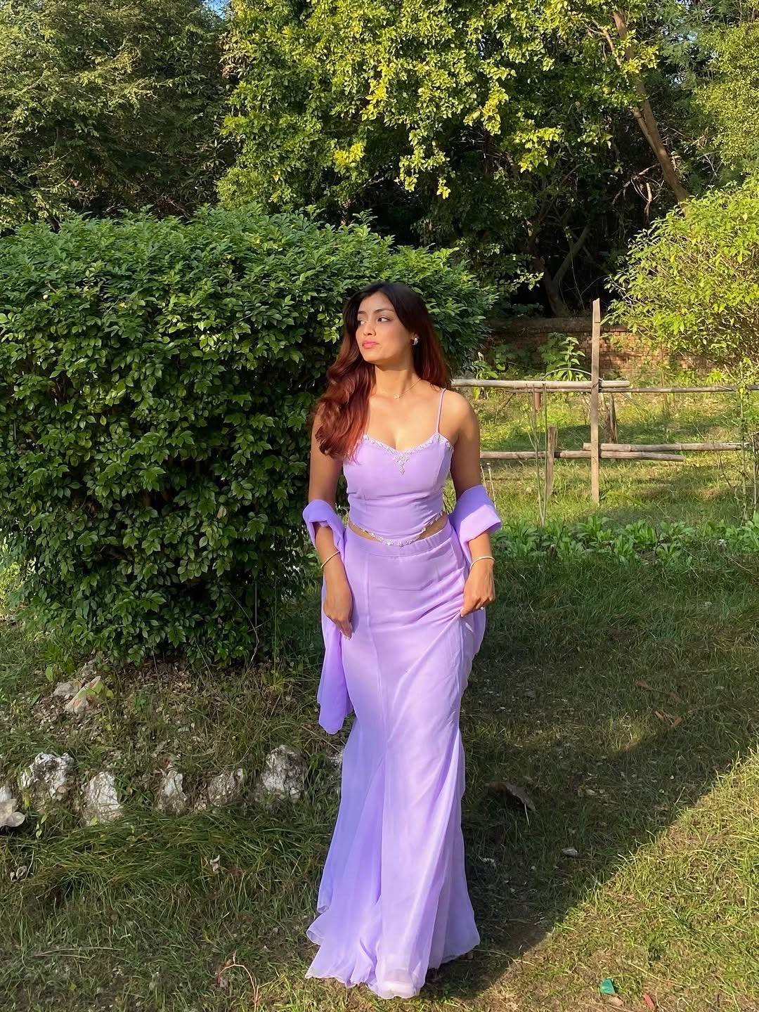 LAVENDER READY-TO-WEAR FISH CUT LEHENGA SET