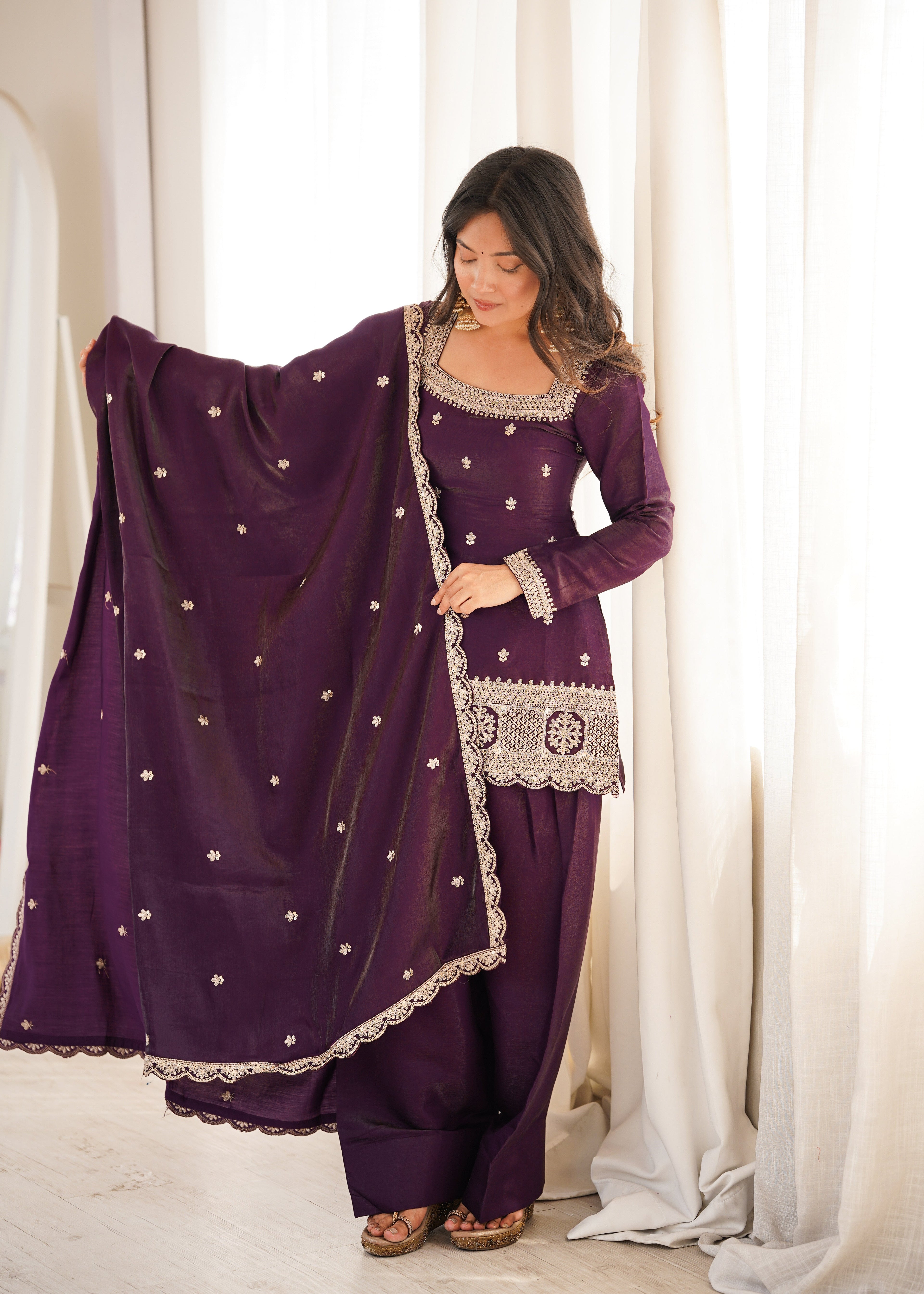 SHAHI JAMUNI DESIGNER FARSHI SALWAR SUIT SET