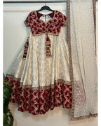 WEDDING SPECIAL WHITE AND MAROON LEHENGA CHOLI