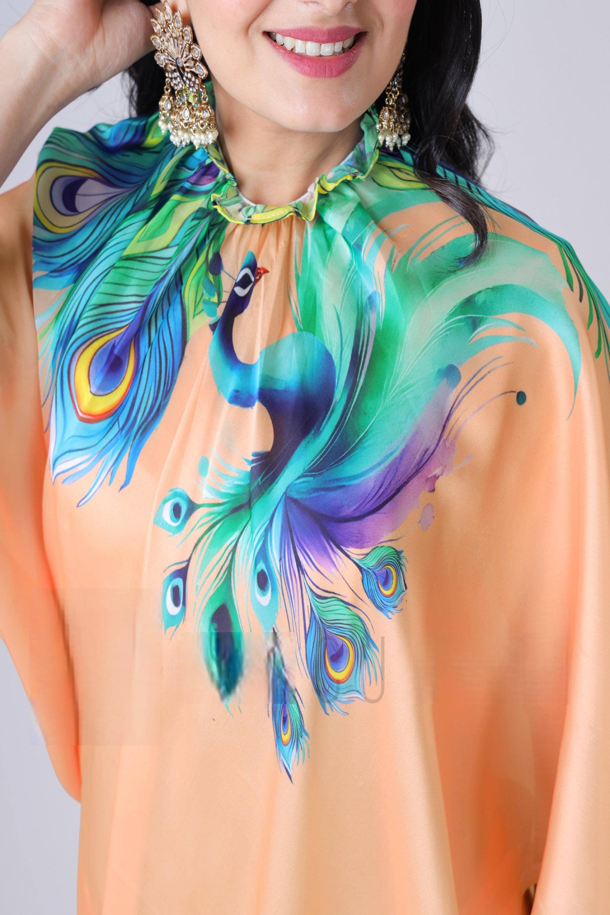 PEACOCK FEATHER FREEHAND SAREE