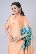 PEACOCK FEATHER FREEHAND SAREE