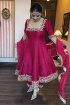 HEAVY VICHITRA SILK ROYAL ELEGANT SUIT SET OF 3