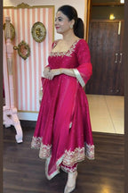 HEAVY VICHITRA SILK ROYAL ELEGANT SUIT SET OF 3