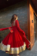 RED WEDDING WEAR ANARKALI GOWN