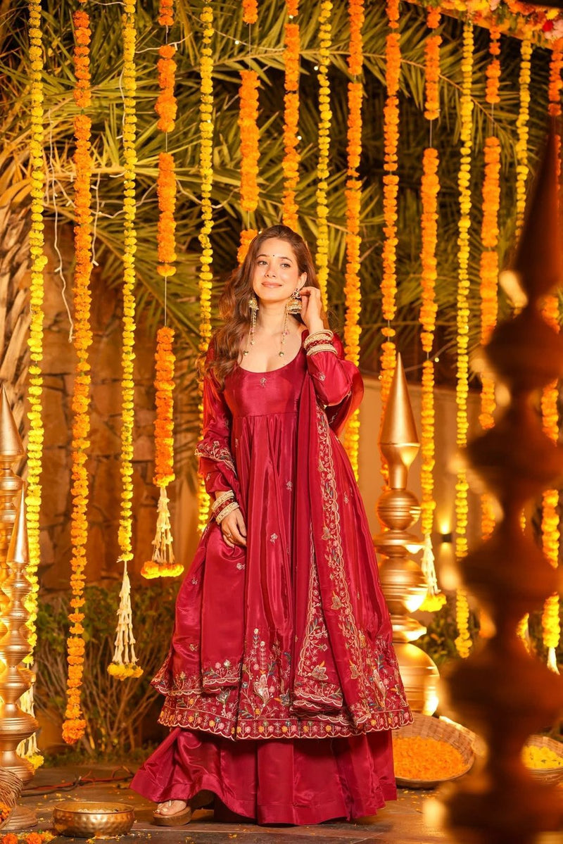 RAVISHA FLORAL ANARKALI SUIT SET OF 3