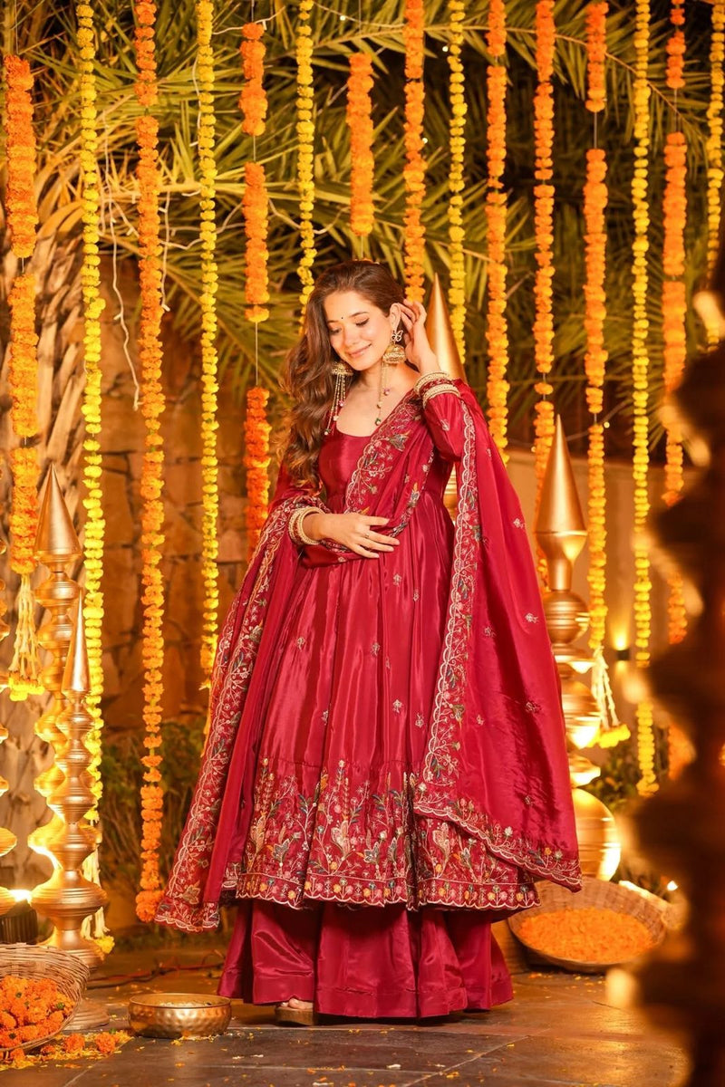 RAVISHA FLORAL ANARKALI SUIT SET OF 3