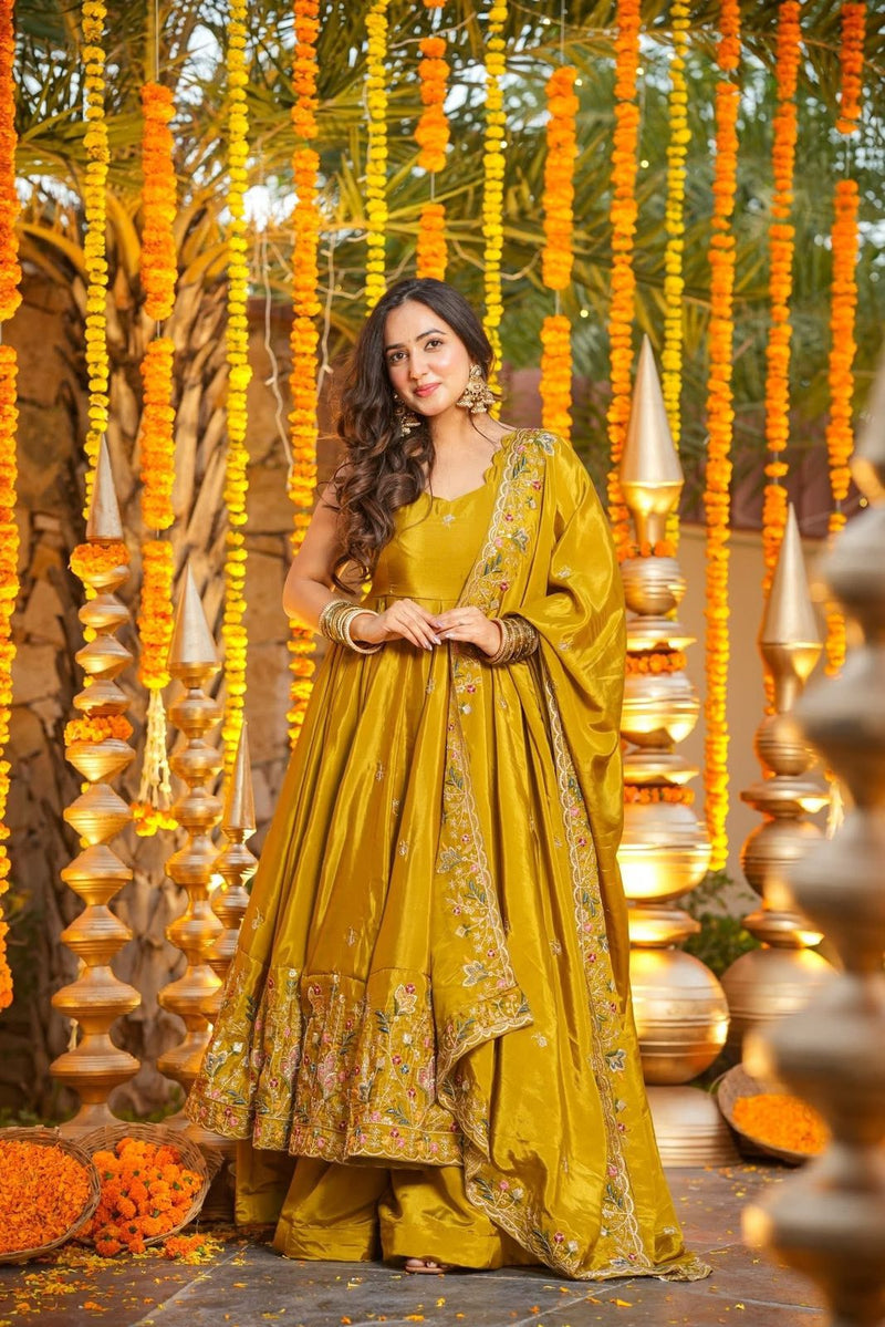 MILLOW FLORAL ANARKALI SUIT SET OF 3