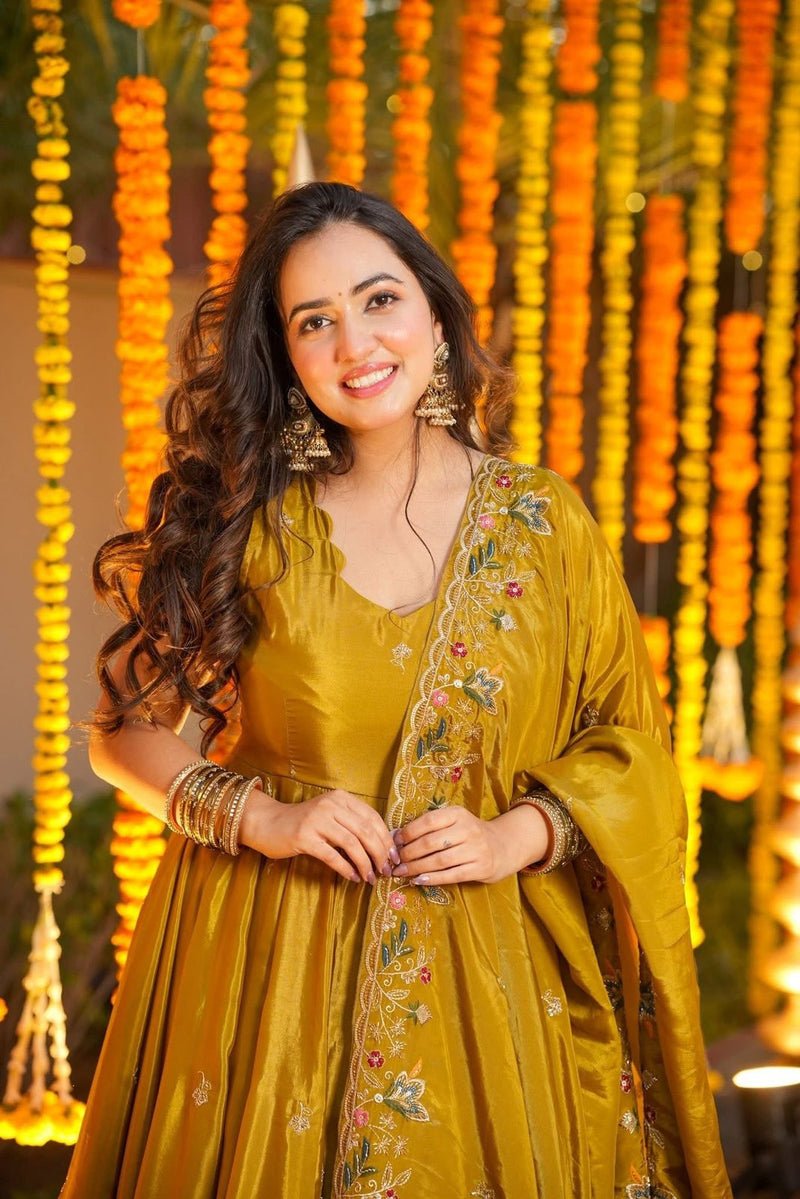 MILLOW FLORAL ANARKALI SUIT SET OF 3