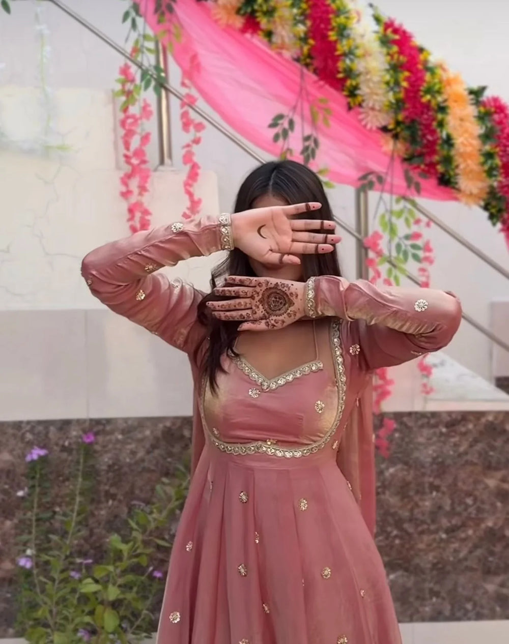 PREMIUM FESTIVE COLLECTION RIVAA ANARKALI SUIT SET OF 3