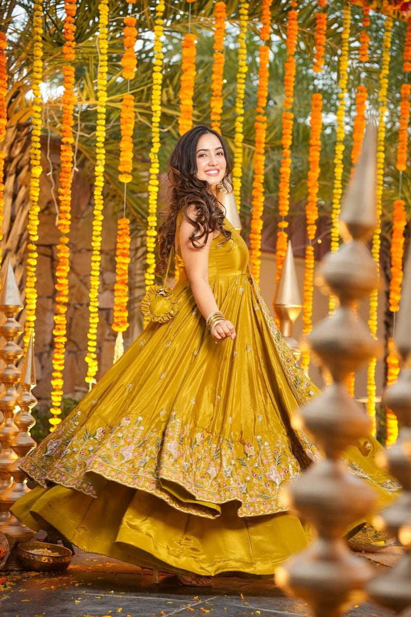 MILLOW FLORAL ANARKALI SUIT SET OF 3
