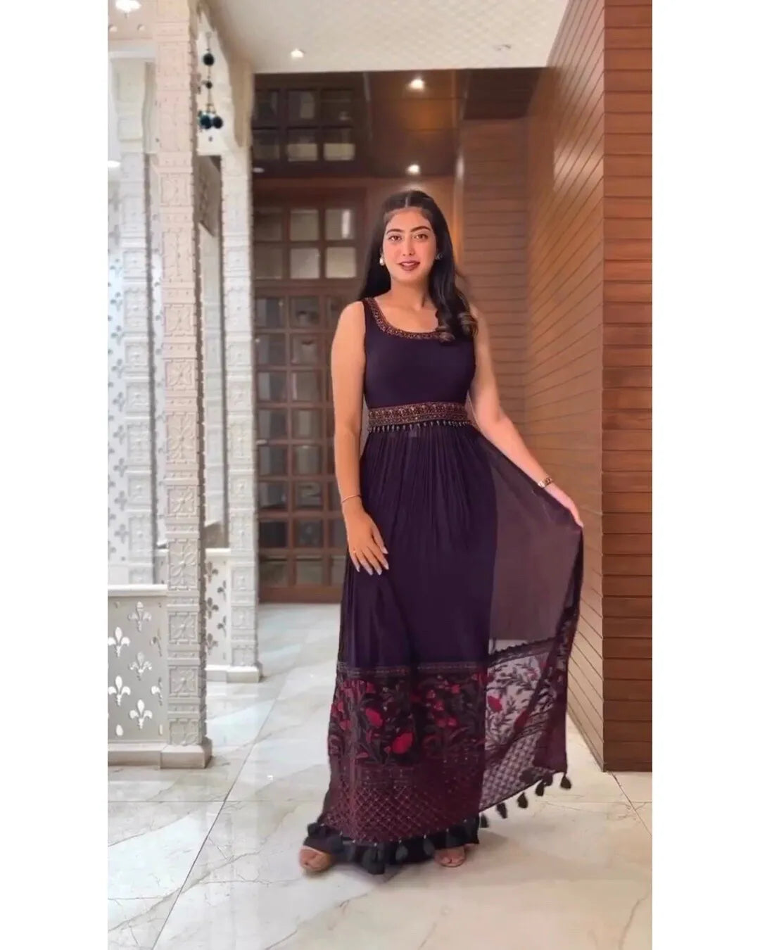 WINE COLOR NYRA CUT DESIGNER ANARKALI SUIT