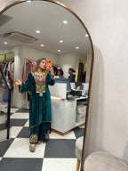 KABIRA VELVET TWO PIECE PLAZZO SET