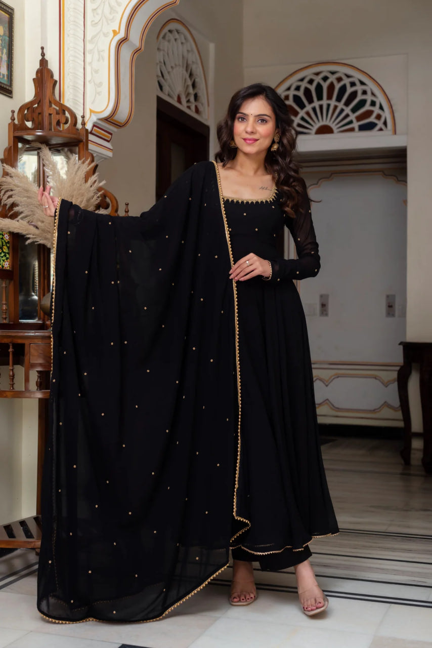 GRACEFUL GEORGETTE SUIT SET WITH DUPATTA