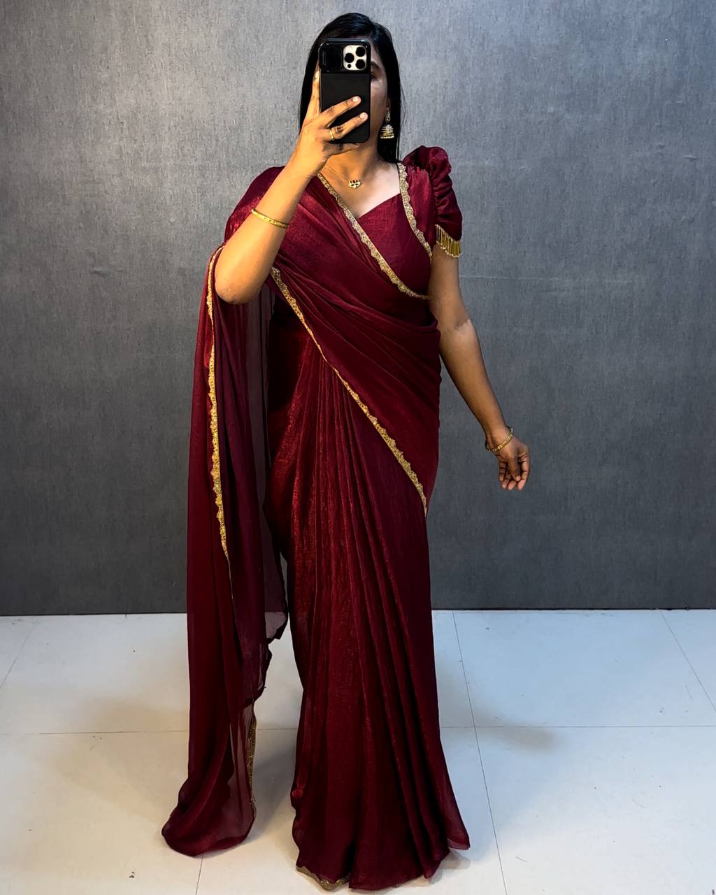 PREMIUM SOFT FENDI CHIFFON GOWN SAREE
