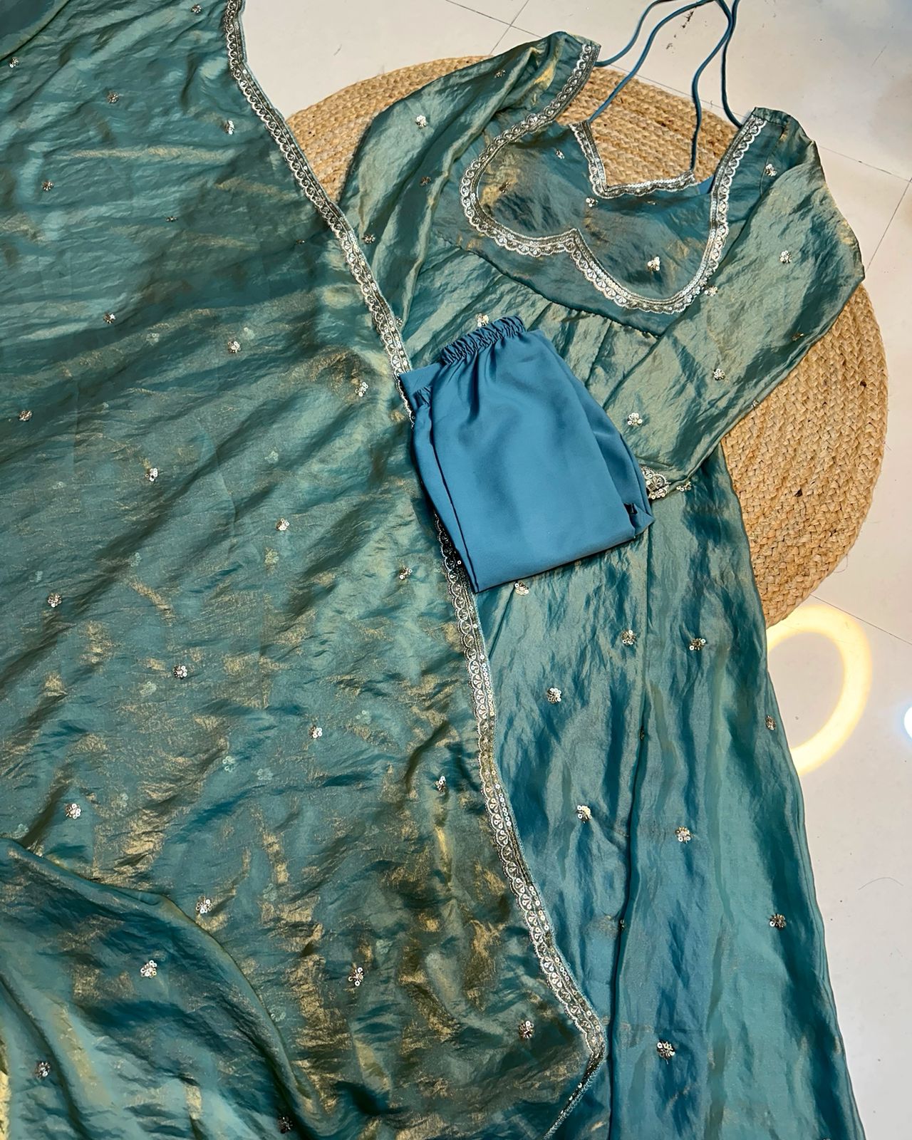 PREMIUM FESTIVE COLLECTION RIVAA ANARKALI SUIT SET OF 3